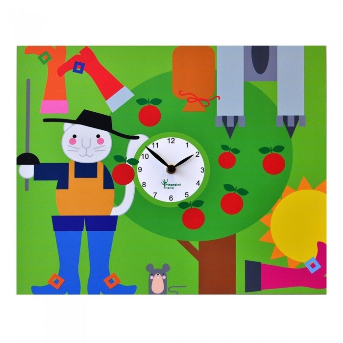 orologio cameretta bambini pirondini il gatto con gli stivali