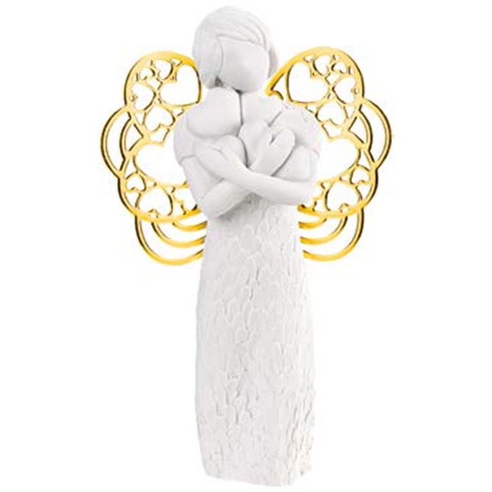 statuina angelo con cuori idea regalo nascita bomboniera battesimo