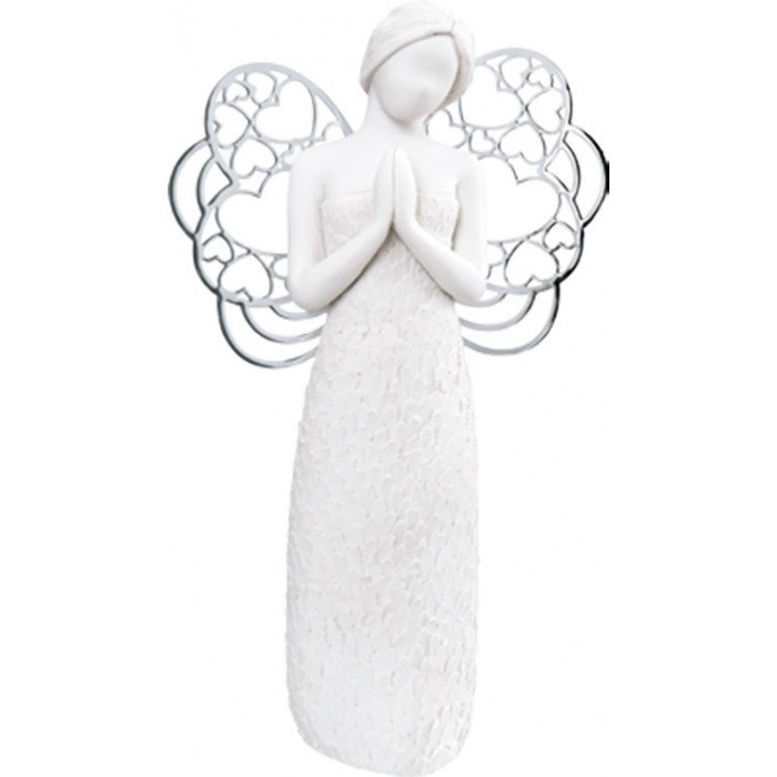 scultura angelo che prega in marmorino