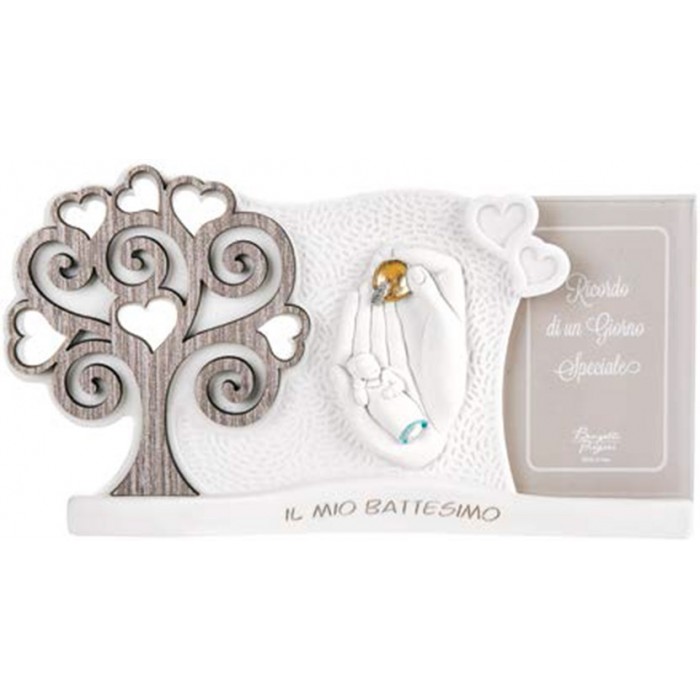portafoto neonato con albero della vita idea regalo nascita battesimo