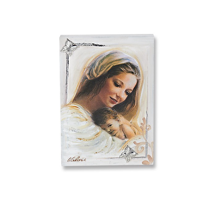 quadretto moderno  madonna con bambino pannello in legno