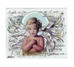 quadro pannello decorativo bimbo con preghiera angelo di dio