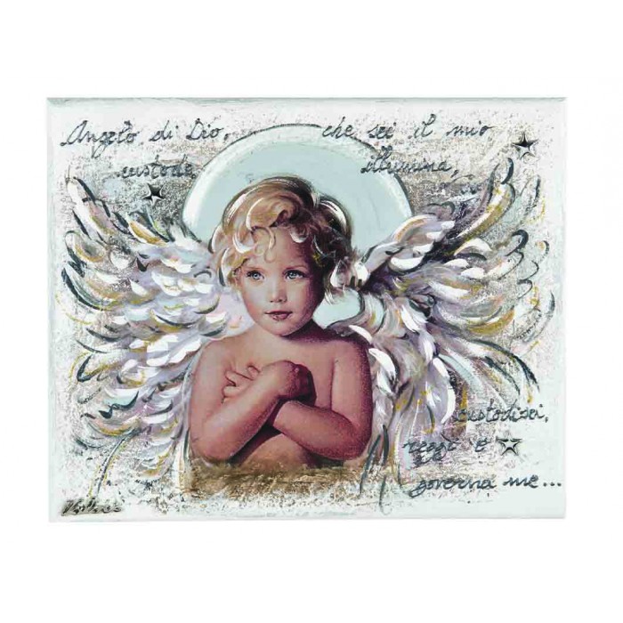 quadro pannello decorativo bimbo con preghiera angelo di dio