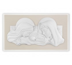 sacra famiglia quadro capezzale capoletto legno nocciola