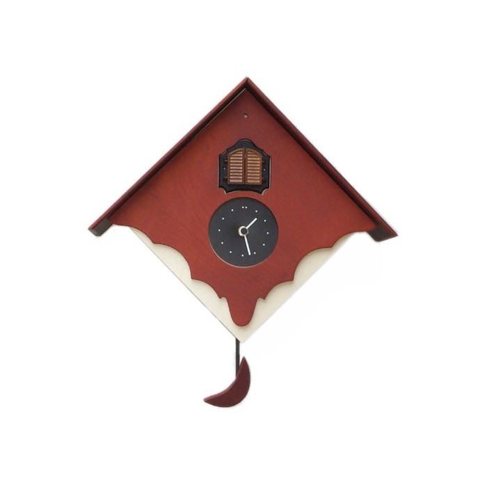 orologio a cucù chalet rosso pirondini, cuckoo wall clock