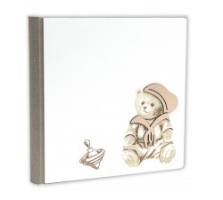 album portafoto con orsetto per bambini in legno naturale