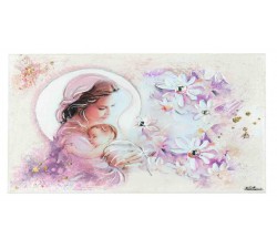 pannello materico quadro madonna con bambino R. Blanc