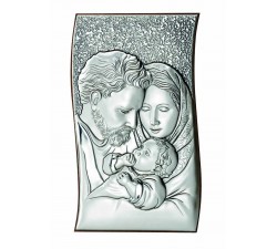 icona sacra famiglia in argento bilaminato