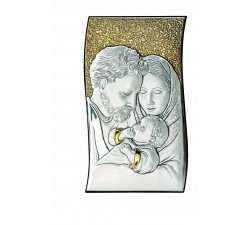 icona sacra famiglia in argento finitura color oro