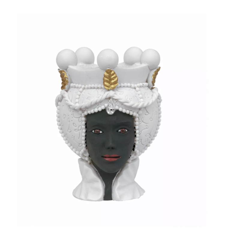 testa di moro femminile colore bianco e nero 9,5 cm bongelli preziosi