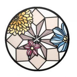 orologio da parete design moderno fiori e mosaico