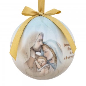 pallina di natale con sacra famiglia