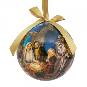 pallina di natale decorativa con immagine natività