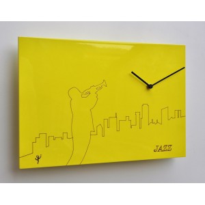 orologio da parete giallo music rock pirondini design