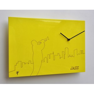 orologio da parete giallo music rock pirondini design