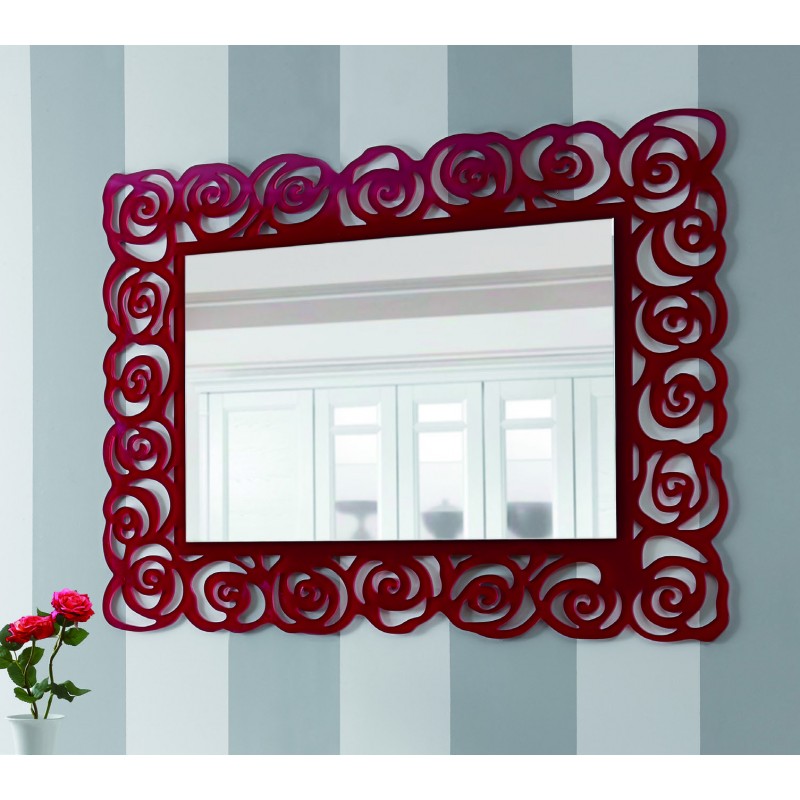 specchiera rossa decorativa da soggiorno, wall mirror