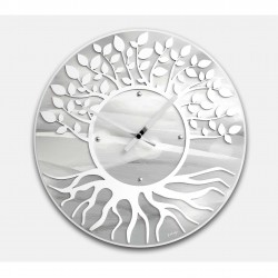 orologio rotondo in legno con albero della vita