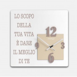 orologio da parete quadrato in legno con doppio pannello