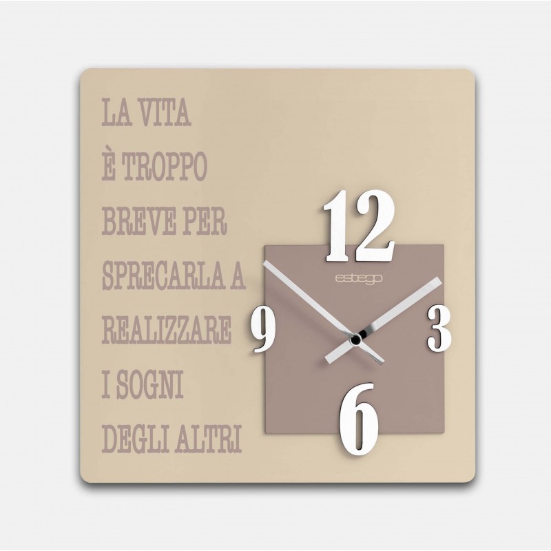 orologio da muro con frase