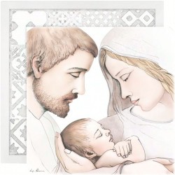pannello in legno sacra famiglia
