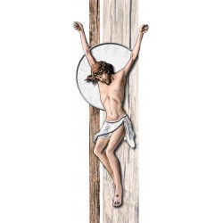 crocifisso moderno da parete in legno