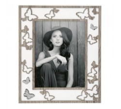 portafoto moderno in legno con decorazione farfalle