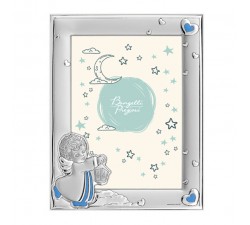 portafoto bambini angelo custode, cornice in argento